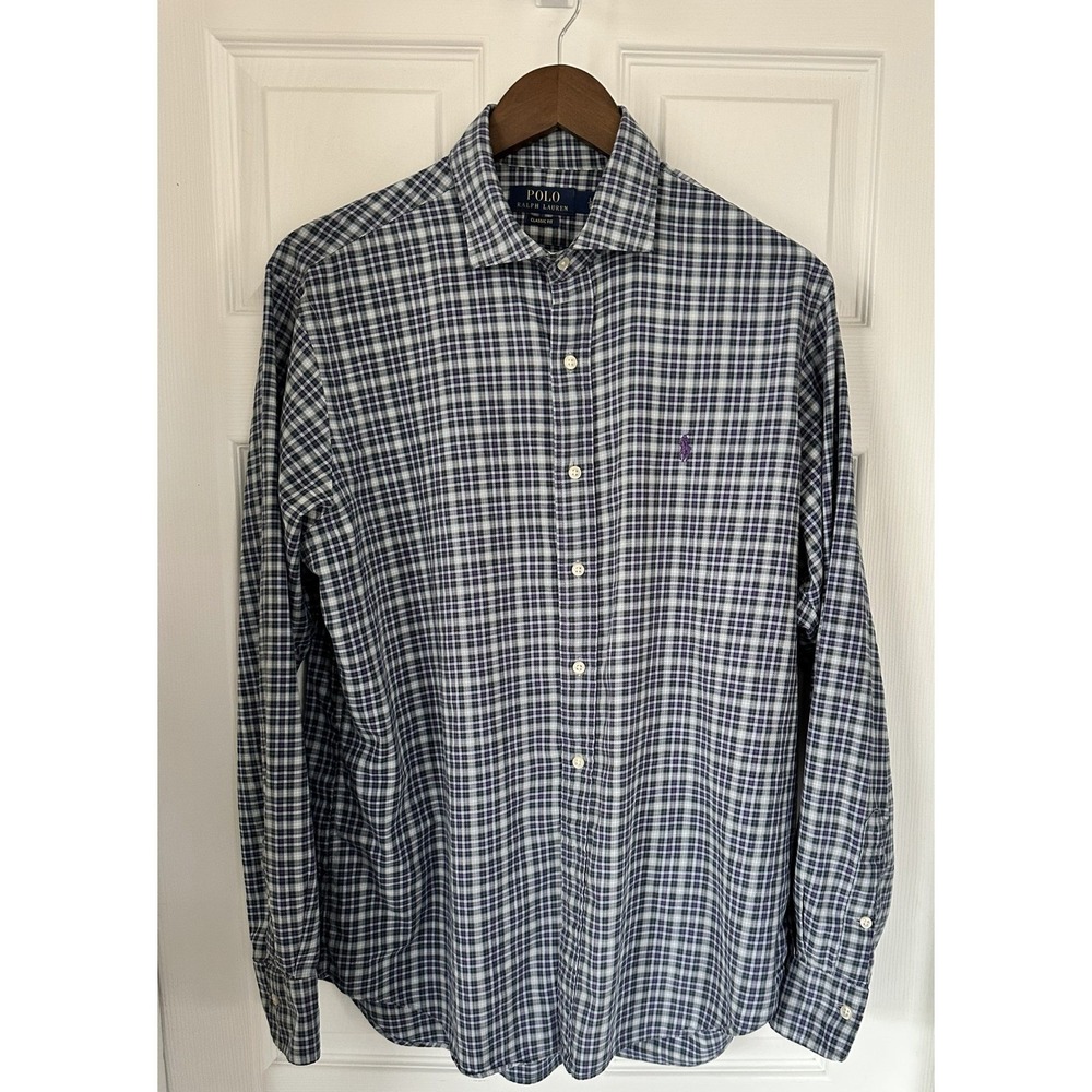 Polo Ralph Lauren Men's Classic Fit Plaid Long Sleeve Button Down Shirt L - Picture 1 of 5